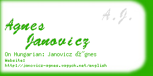 agnes janovicz business card